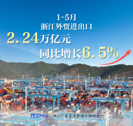 前5月浙江外贸进出口同比增加65% 对全国